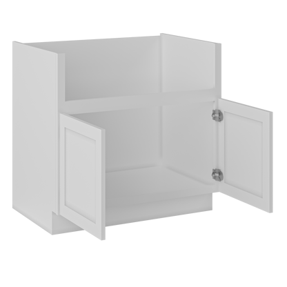 Farmhouse Sink Base Cabinet SBF36 Alpina White LessCare 36 in. width