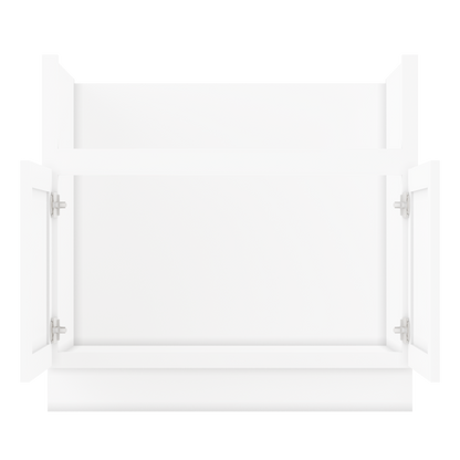 Farmhouse Sink Base Cabinet SBF36 Alpina White LessCare 36 in. width