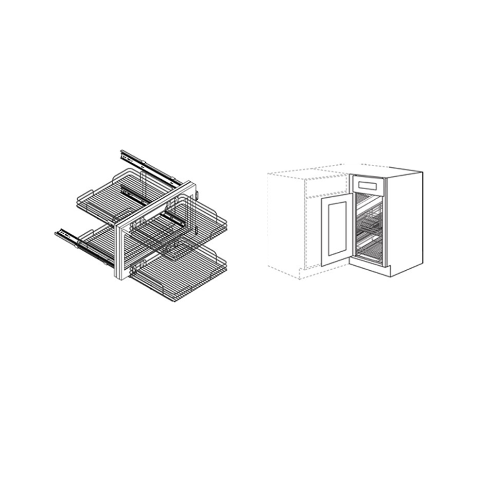 Cubitac Imperial Bergen Latte BLB 45/48"W Soft Close Blind Corner Optimizer