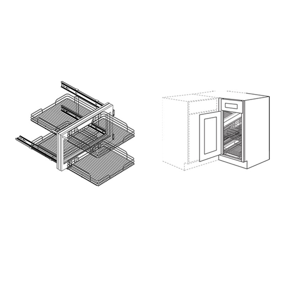 Cubitac Prestige Dover Latte 48/51"W Soft Close Blind Corner Optimizer