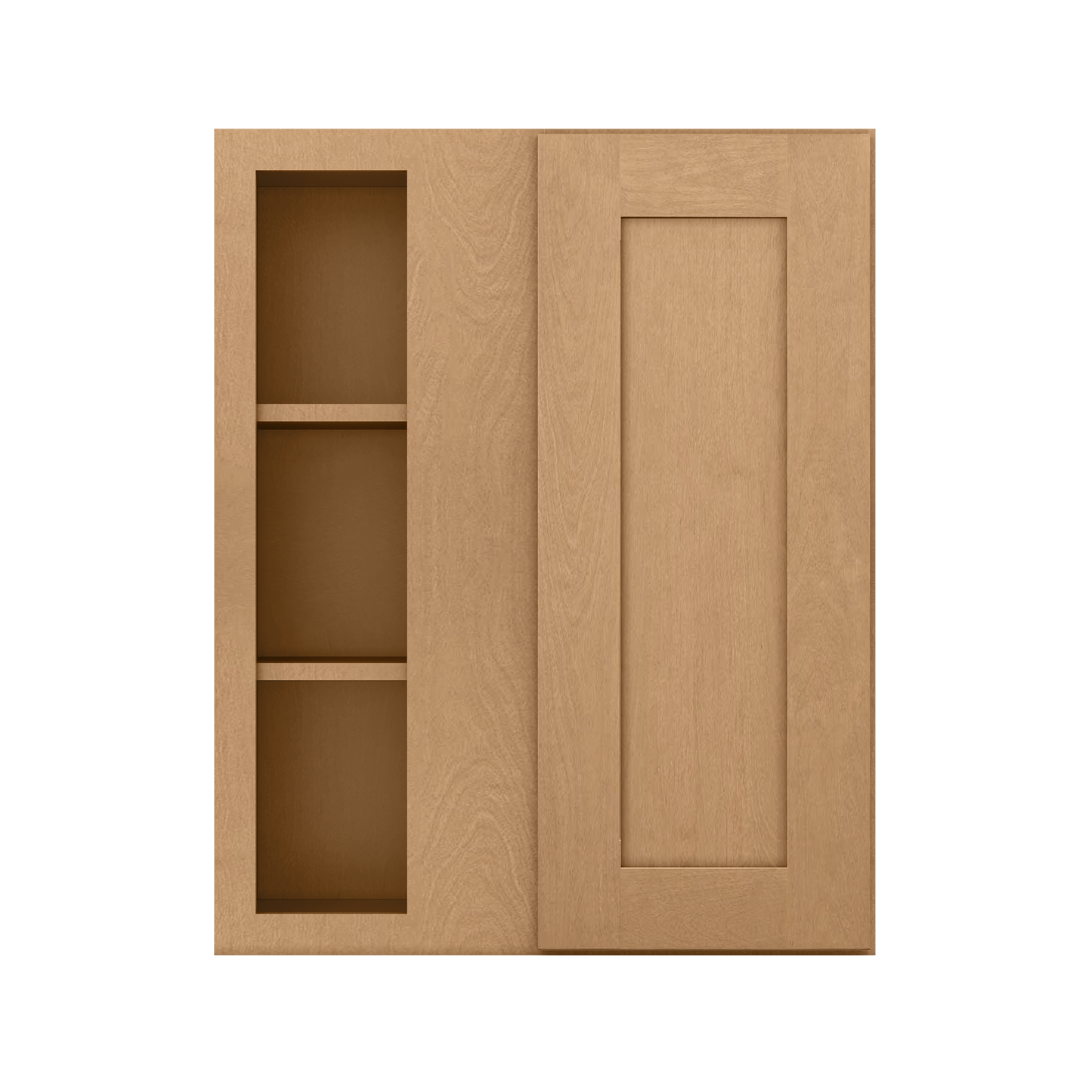 Square Corner Wall Blind Reversible Kitchen Cabinet SC2430 Shaker Toffee LessCare 24 in. width 30 in. height 12 in. depth