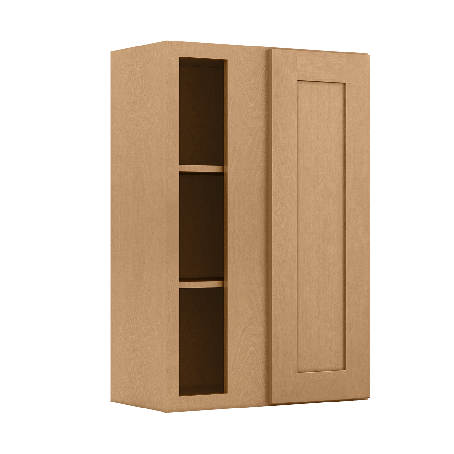 Square Corner Wall Blind Reversible Kitchen Cabinet SC2436 Shaker Toffee LessCare 24 in. width 36 in. height 12 in. depth