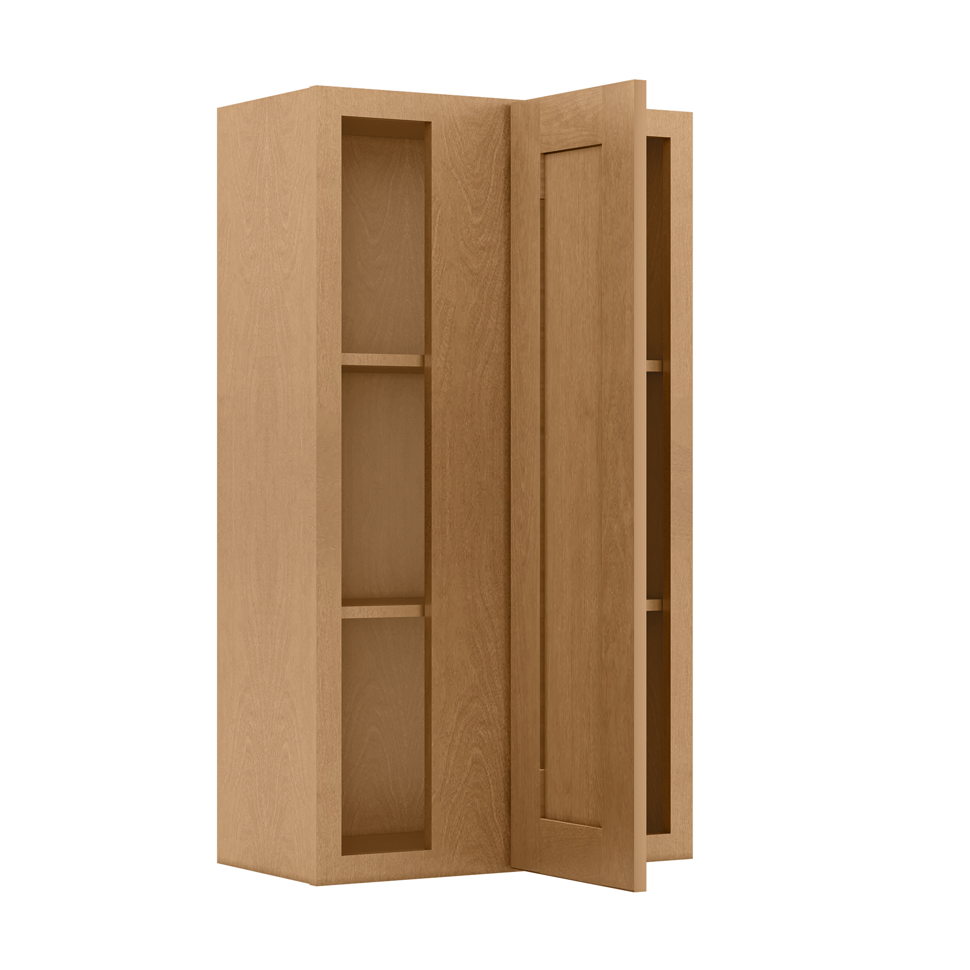 Square Corner Wall Blind Reversible Kitchen Cabinet SC2442 Shaker Toffee LessCare 24 in. width 42 in. height 12 in. depth