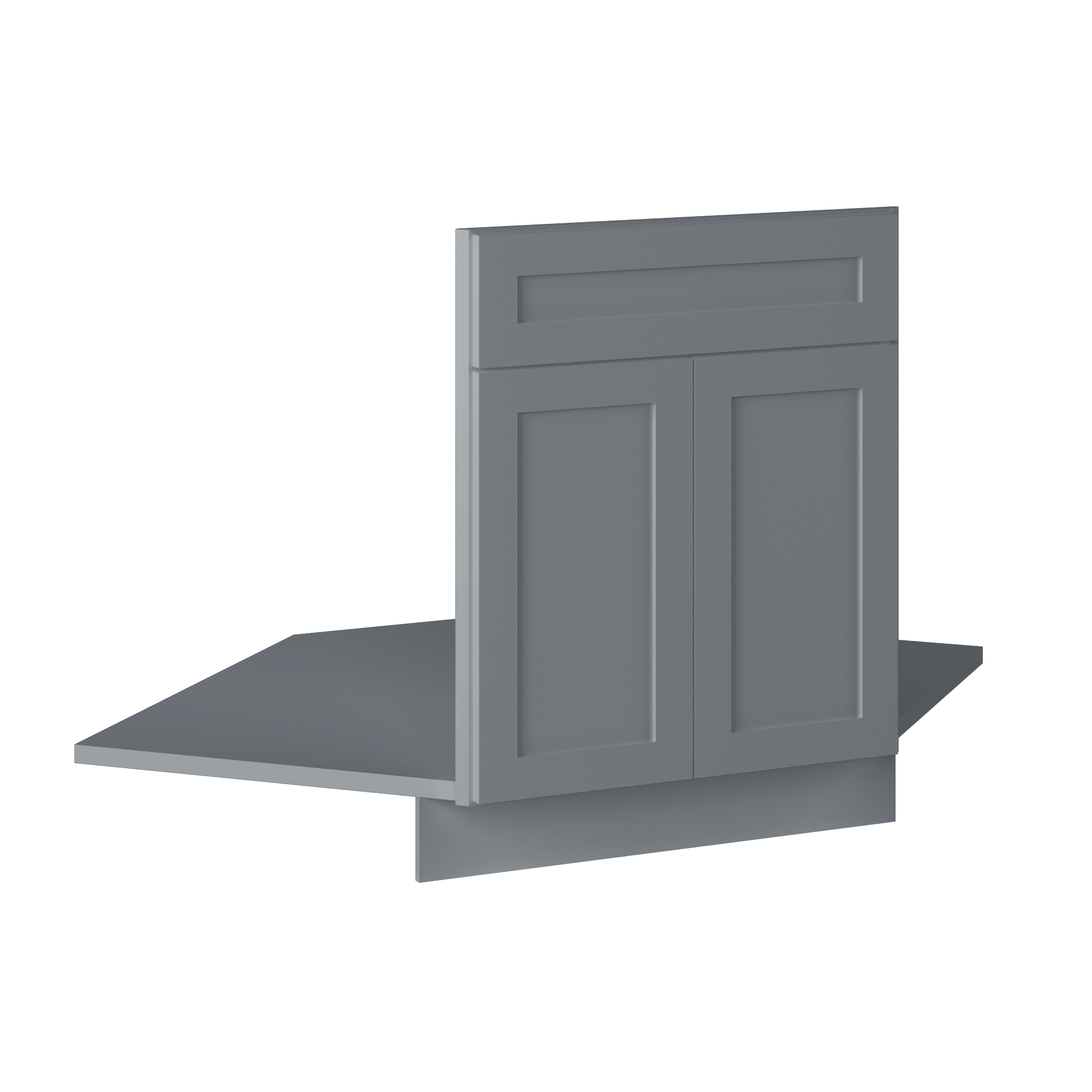 Sink Front Corner Base Kitchen Cabinet SFC42 Colonial Gray LessCare 34.5 in. height 42 in. depth