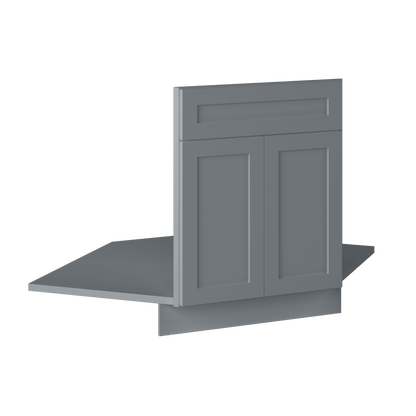 Sink Front Corner Base Kitchen Cabinet SFC42 Colonial Gray LessCare 34.5 in. height 42 in. depth