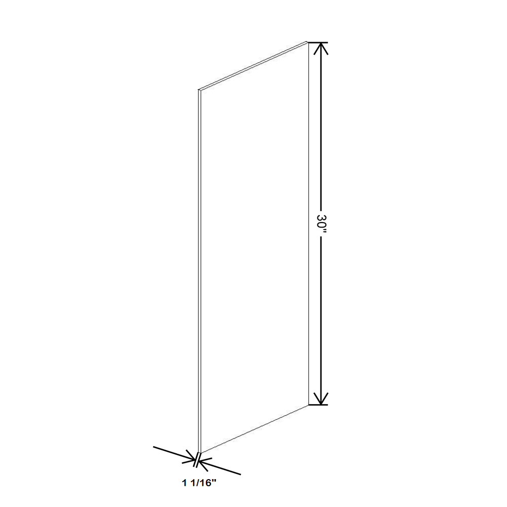 Fabuwood Illume Tuscany Olmo 3 , Skin Wall Cabinet 30" High With Adhesion