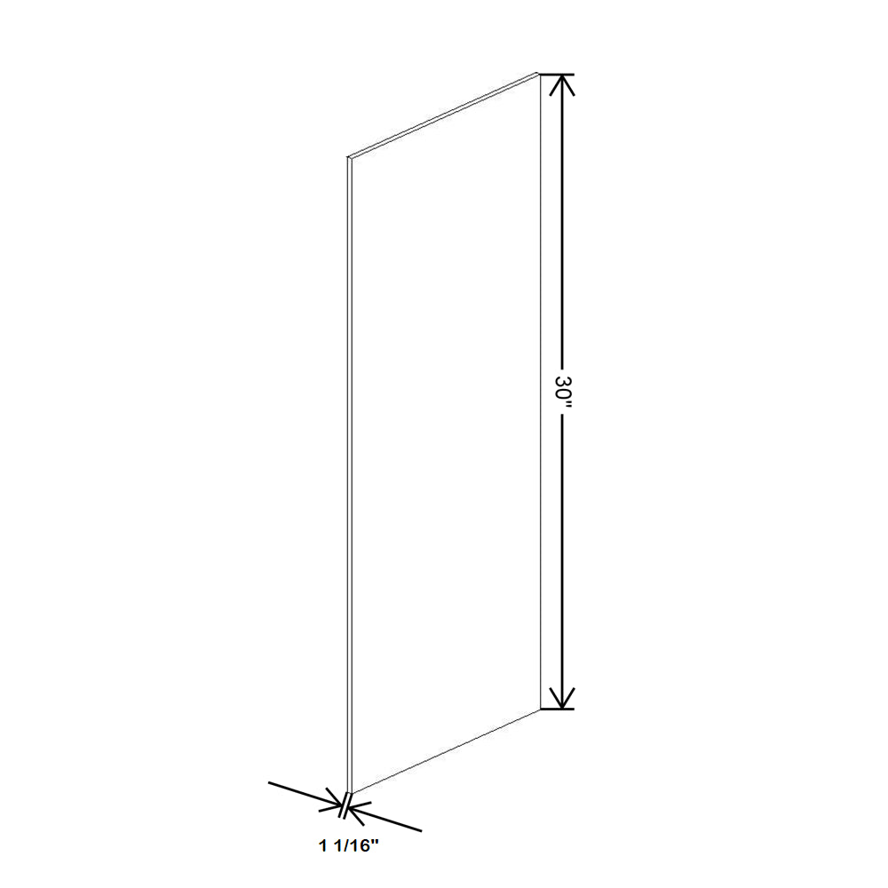 Fabuwood Illume Catalina Bianco Gloss 2, Skin Wall Cabinet 30" High With Adhesion