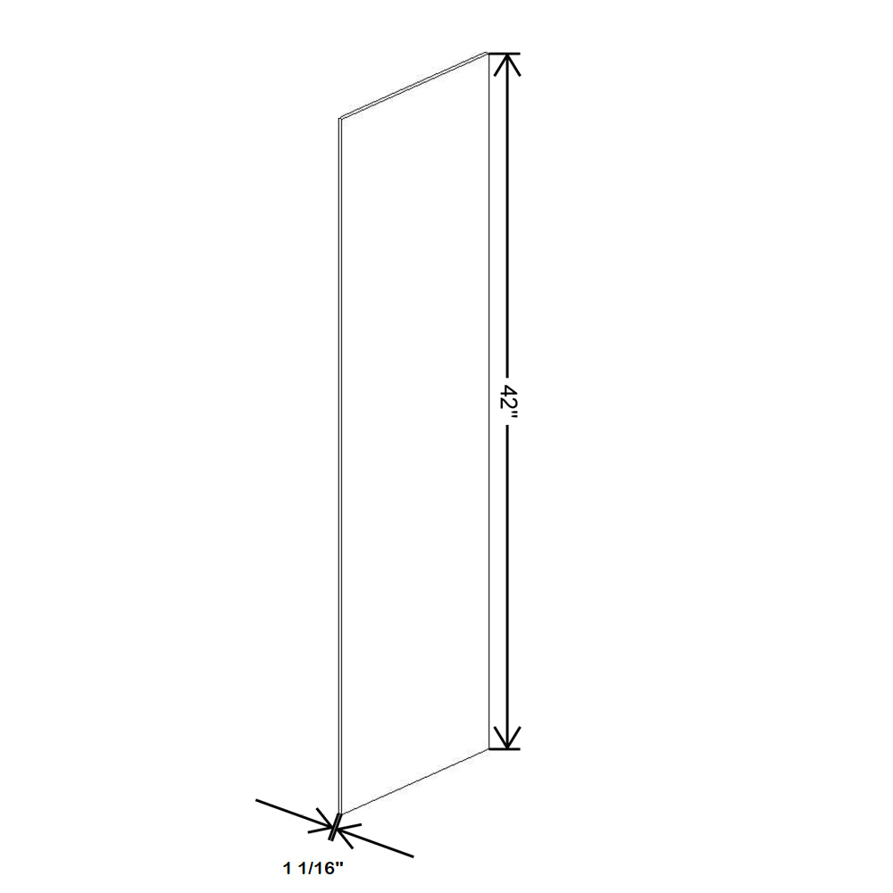 Fabuwood Illume Catalina Bianco Matte, Skin Wall Cabinet 42" High With Adhesion