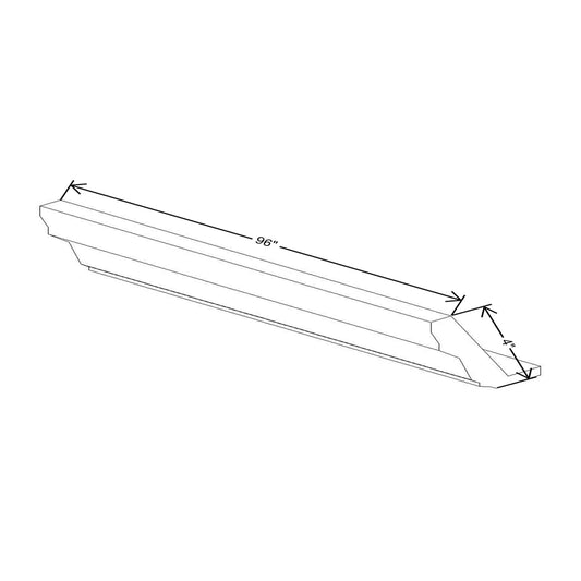 Wolf Classic Hanover White Paint 4" Full Overlay Crown (for insert) 96"W