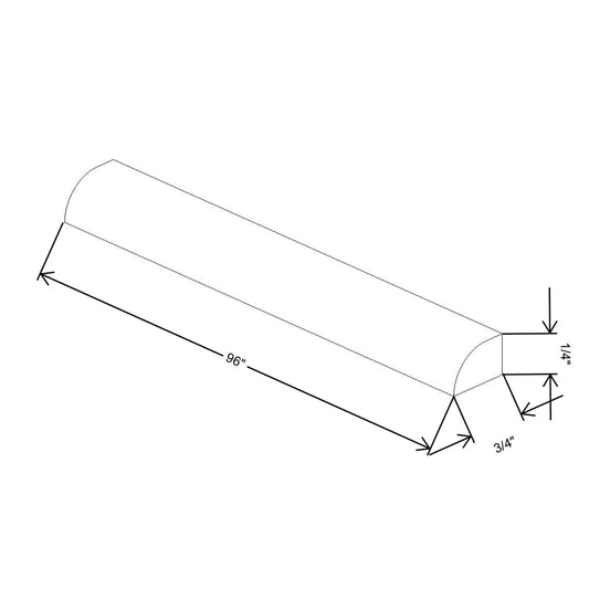 Fabuwood Allure Luna Desert Oak 96" W X 3/4" H X 1/4" D Simple Scribe Molding