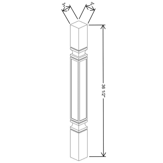 Fabuwood Allure Luna Desert Oak 3" W X 36 1/2" H X 3" D Standard Post