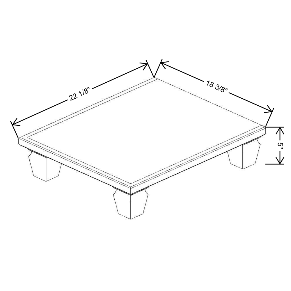 Fabuwood Allure Galaxy horizon 18"W & 22"D Shaker Platform With Cove Feet For TP1821