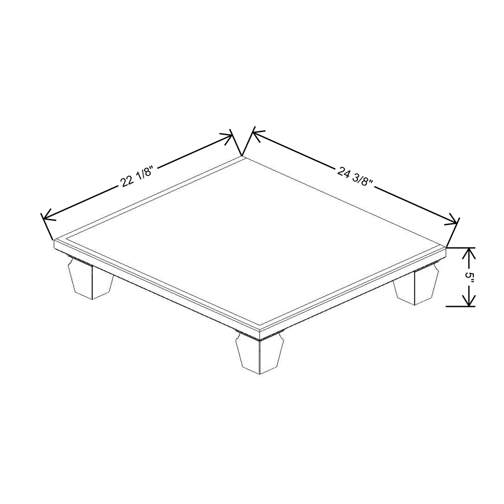 Fabuwood Allure Fusion Stone 24"W & 22"D Shaker Platform With Cove Feet For V24