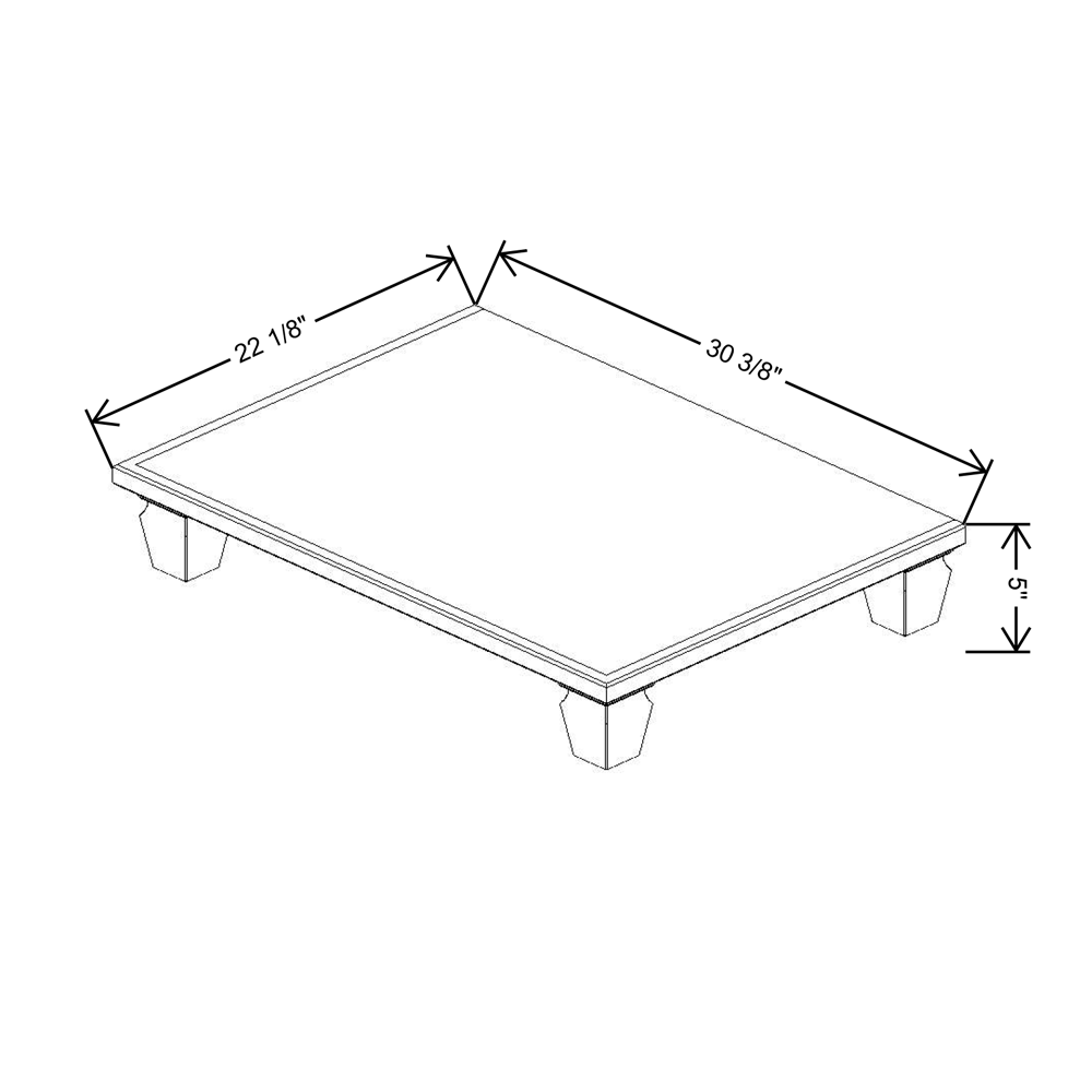 Fabuwood Allure Galaxy Frost 30"W & 22"D Shaker Platform With Cove Feet For V30