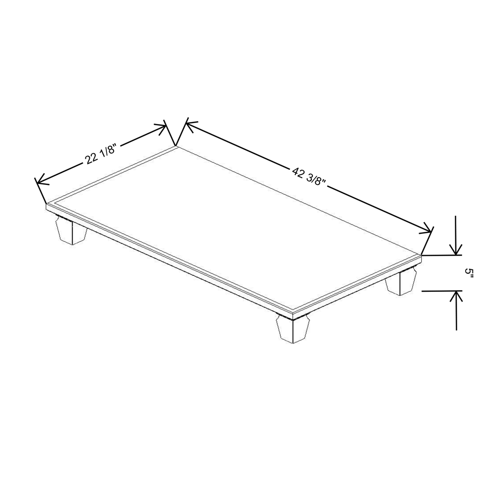 Fabuwood Allure Luna Dove 42"W & 22"D Shaker Platform With Cove Feet For V42