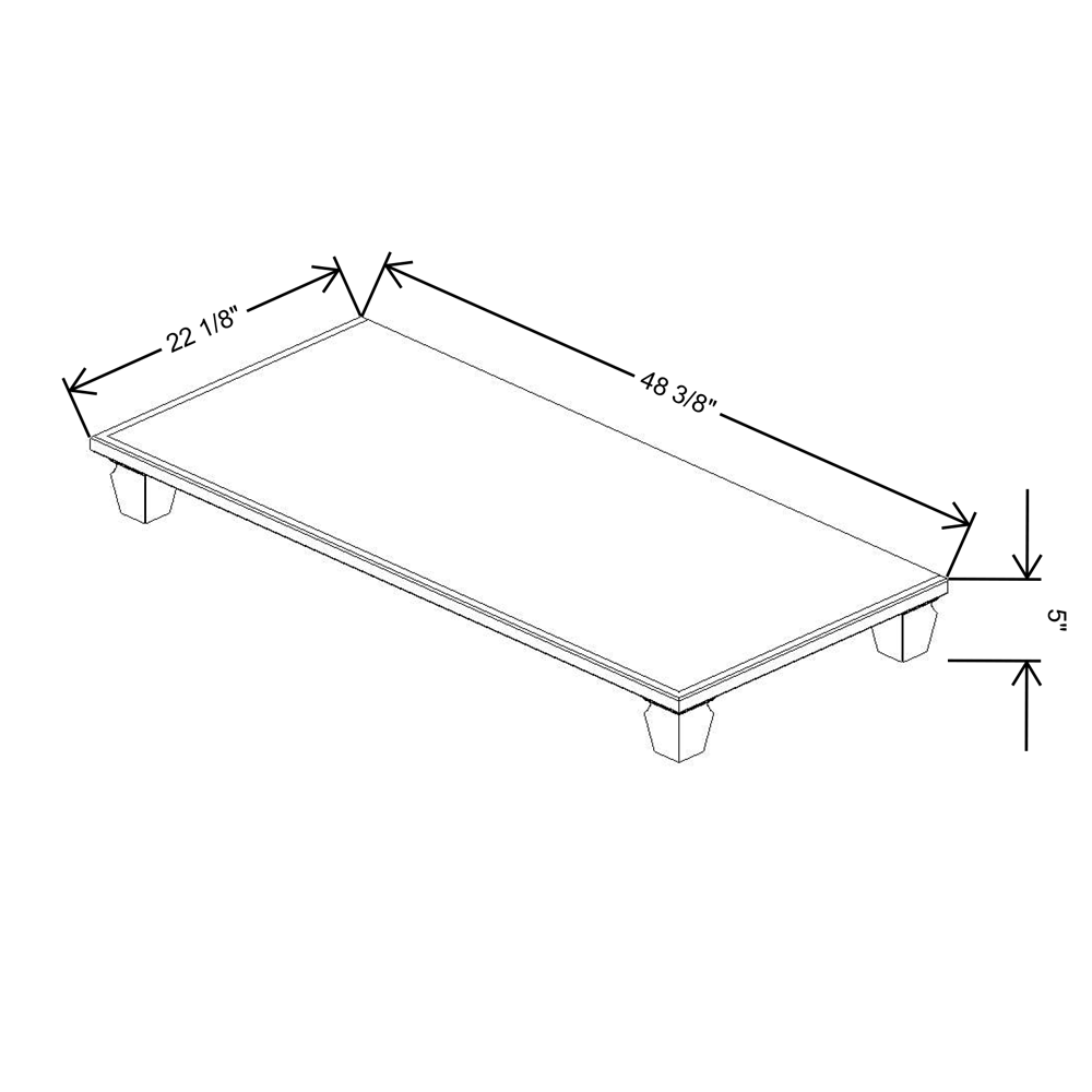 Fabuwood Allure Luna Dove 48"W & 22"D Shaker Platform With Cove Feet For V48