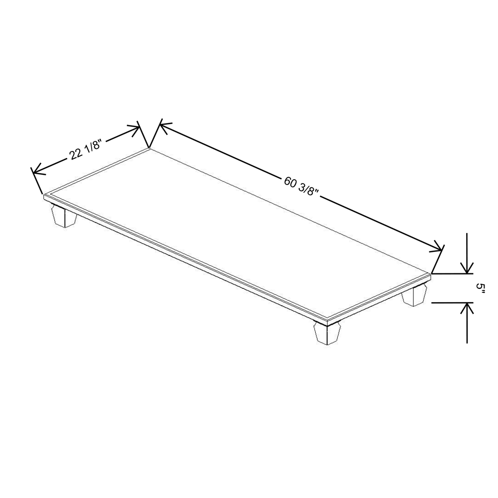 Fabuwood Allure Galaxy Dove 60"W & 22"D Shaker Platform With Cove Feet For V60