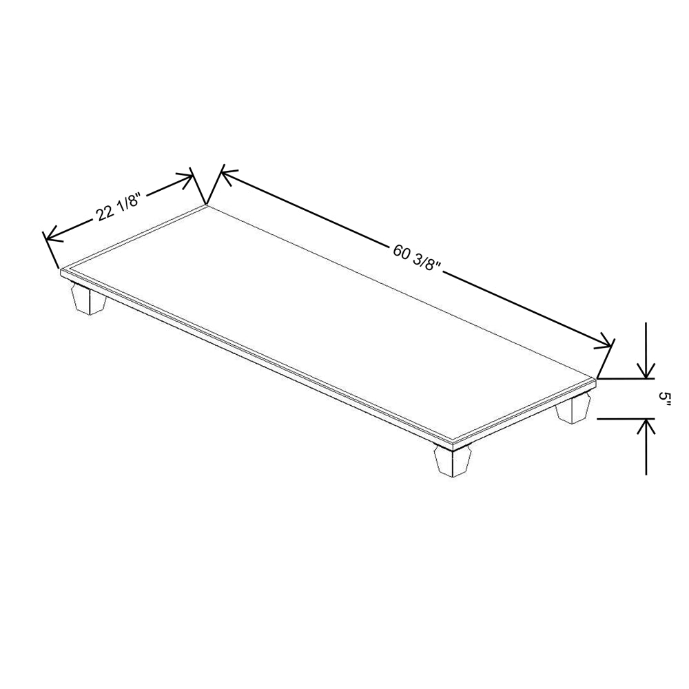 Fabuwood Allure Nexus Frost 60"W & 22"D Shaker Platform With Cove Feet For V60