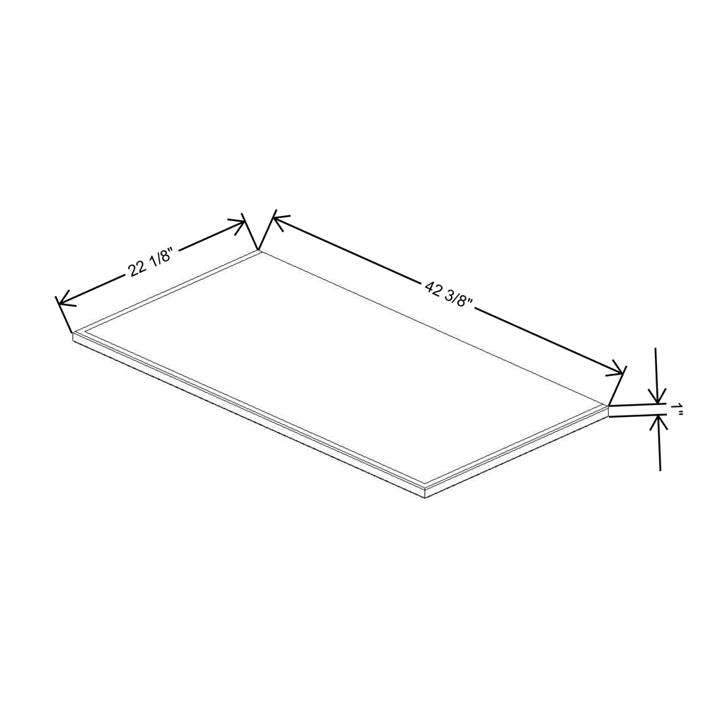 Fabuwood Allure Galaxy Nickel 42"W & 22"D Shaker Platform For V42