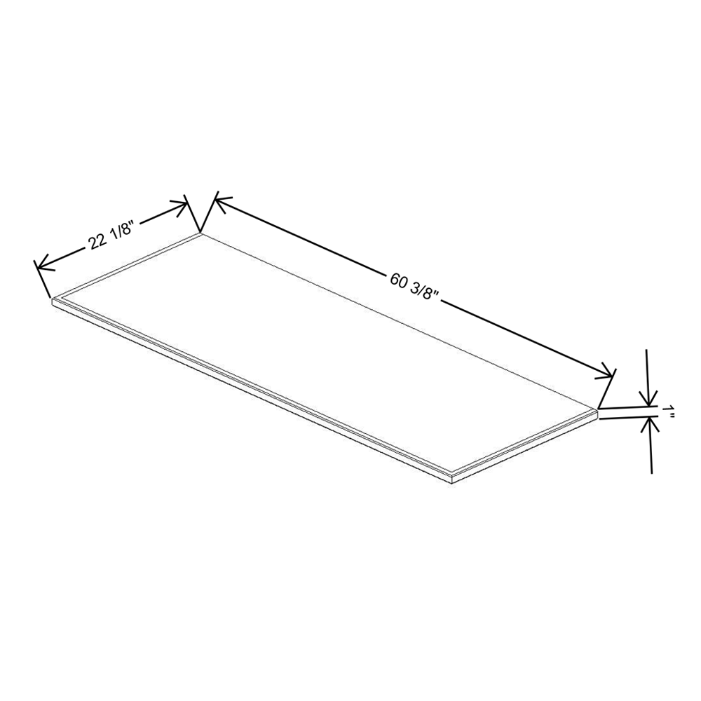 Fabuwood Allure Fusion Nickel 60"W & 22"D Shaker Platform For V60