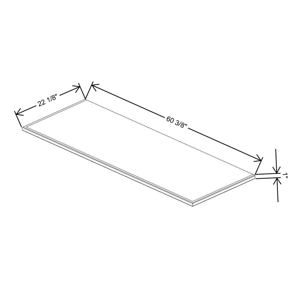 Fabuwood Allure Galaxy Nickel 60"W & 22"D Shaker Platform For V60