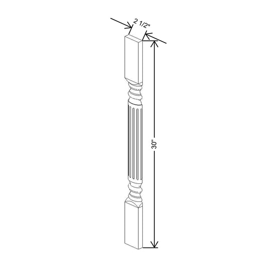 CNC Concord Elegant White 30" H Spindle Fluted