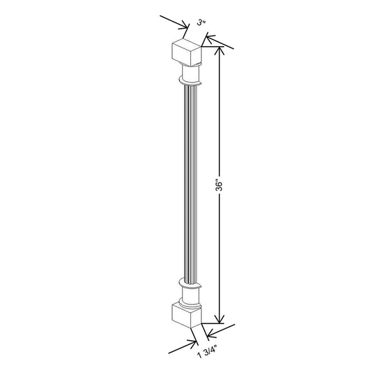 Cubitac Basic Ridgefield Latte 3" W X 1 1/2" D X 36" H Fluted Spindle Wall