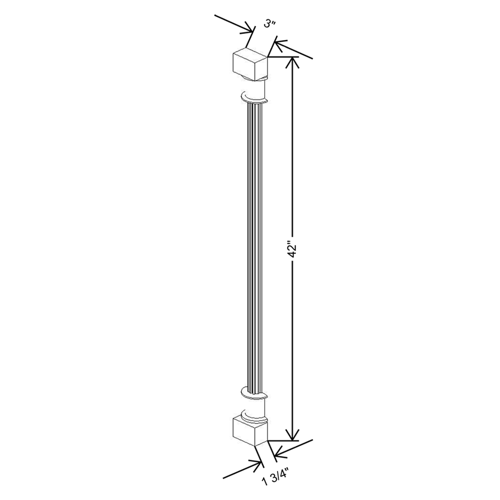 Cubitac Prestige Dover Latte 3"W X 1 1/2" D X 42"H Fluted Spindle Wall