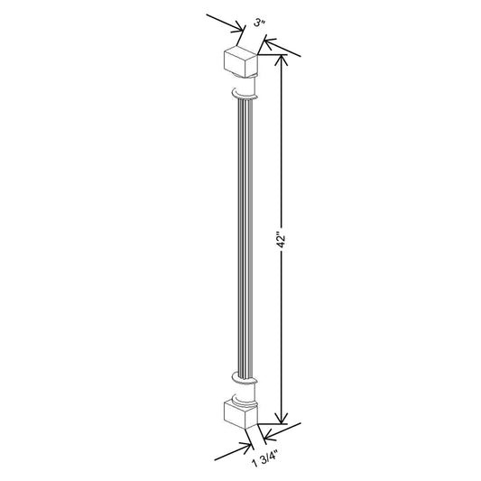 Cubitac Basic Ridgefield Latte 3" W X 1 1/2" D X 42" H Fluted Spindle Wall