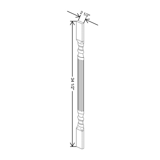 CNC Concord Elegant White 42" H Spindle Fluted