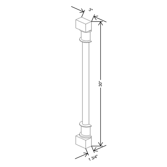 Cubitac Prestige Dover Latte 3"W X 1 1/2" D X 30"H Spindle Wall