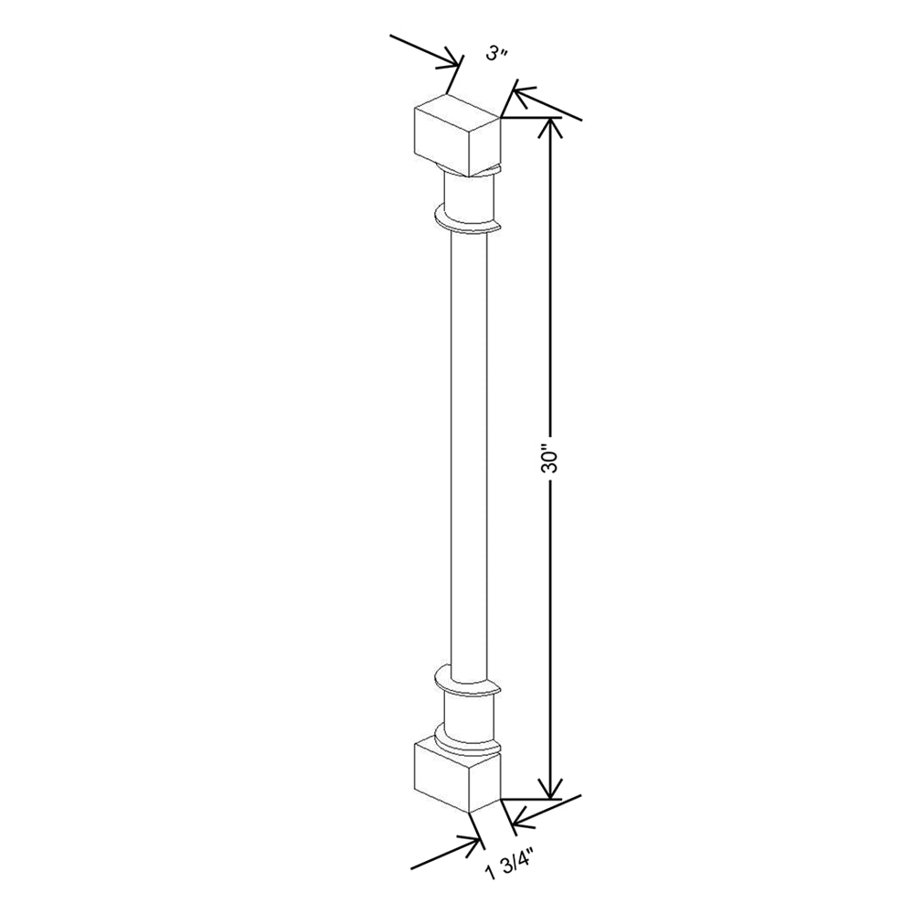 Cubitac Basic Ridgefield Latte 3" W X 1 1/2" D X 30" H Spindle Wall