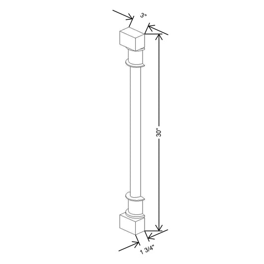 Cubitac Basic Ridgefield Latte 3" W X 1 1/2" D X 30" H Spindle Wall