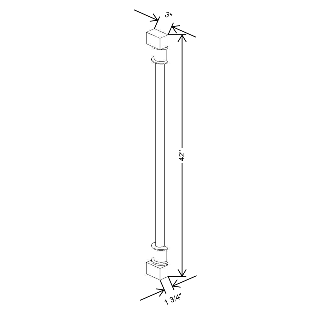 Cubitac Basic Ridgefield Latte 3" W X 1 1/2" D X 42" H Spindle Wall