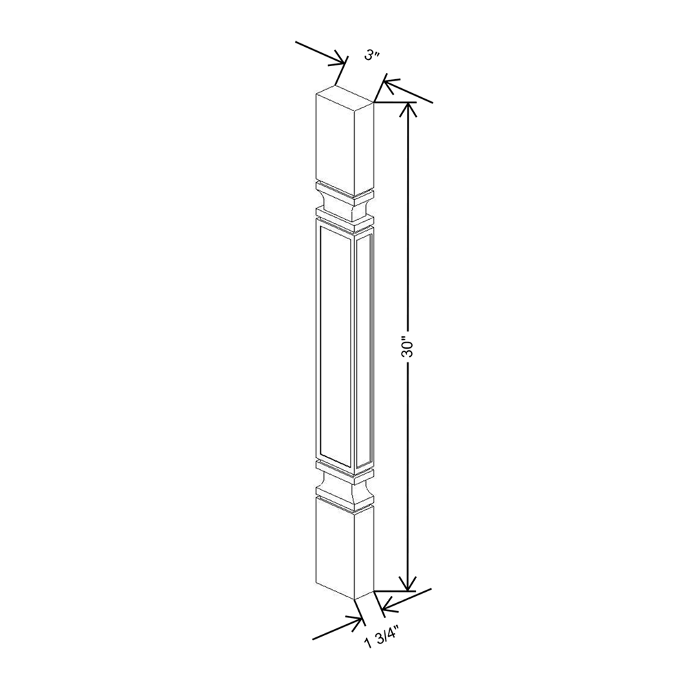 Cubitac Prestige Newport Latte 3"W X 1 1/2" D X 30"H Spindle Shaker