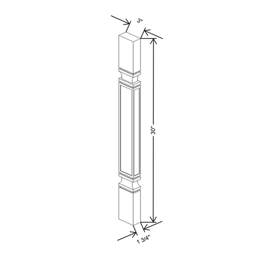 Cubitac Imperial Madison Midnight Spindle Shaker 30"H