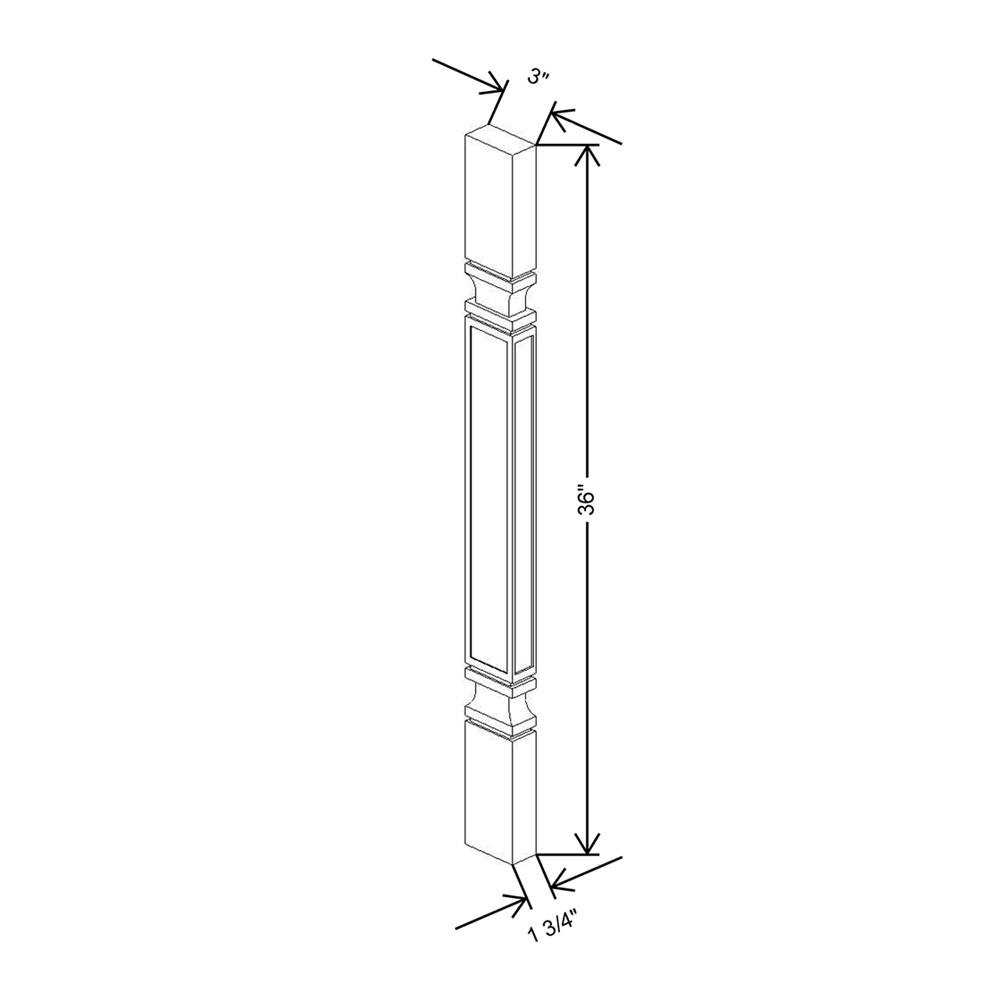 Cubitac Prestige Dover Latte 3"W X 1 1/2" D X 36"H Spindle Shaker