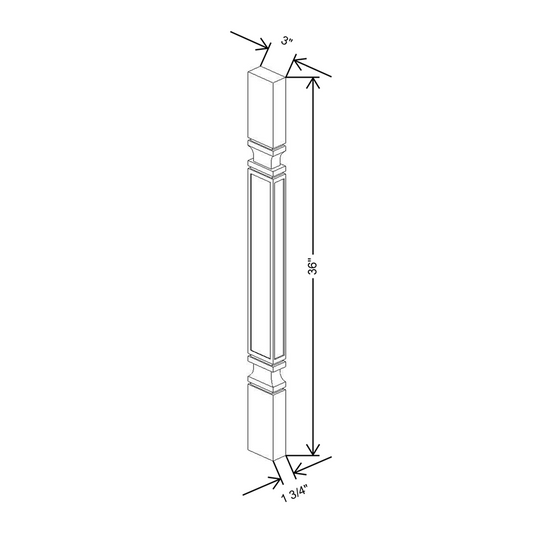 Cubitac Prestige Newport Latte 3"W X 1 1/2" D X 36"H Spindle Shaker