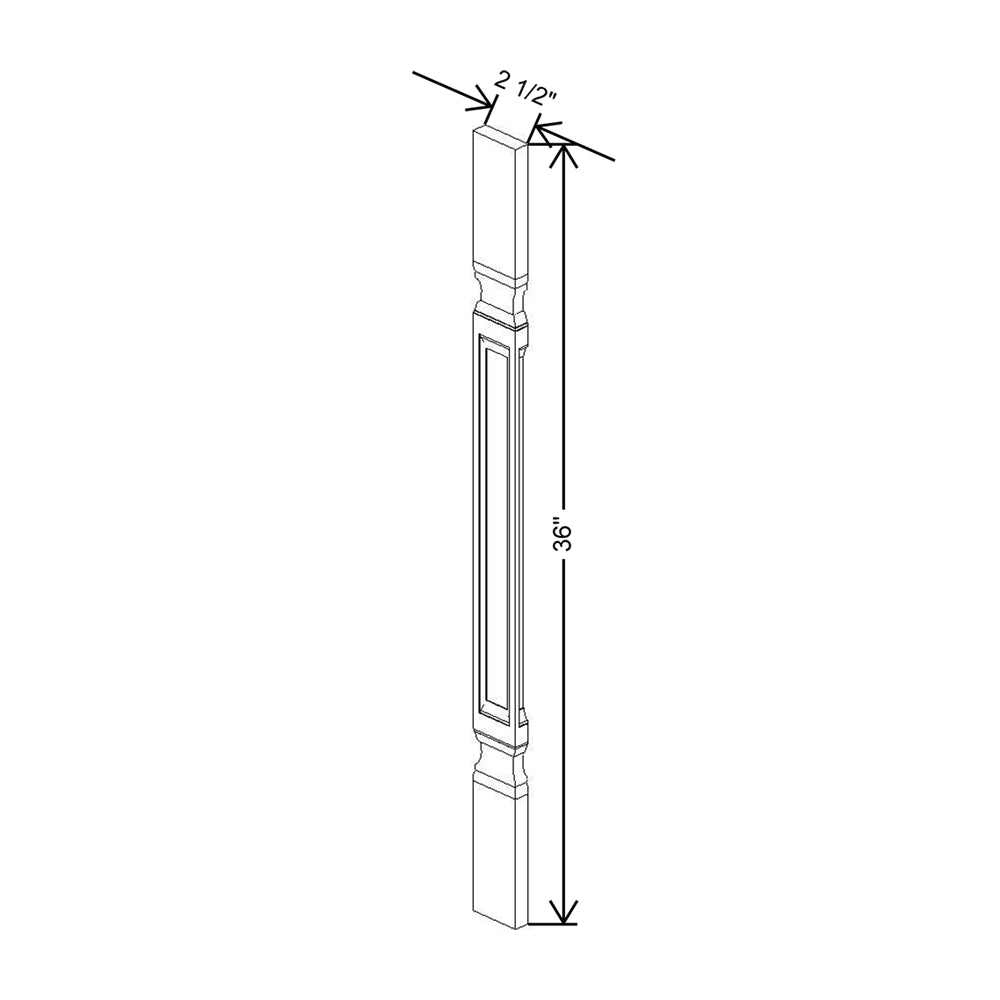 CNC Concord Newport White 36" H Spindle Square