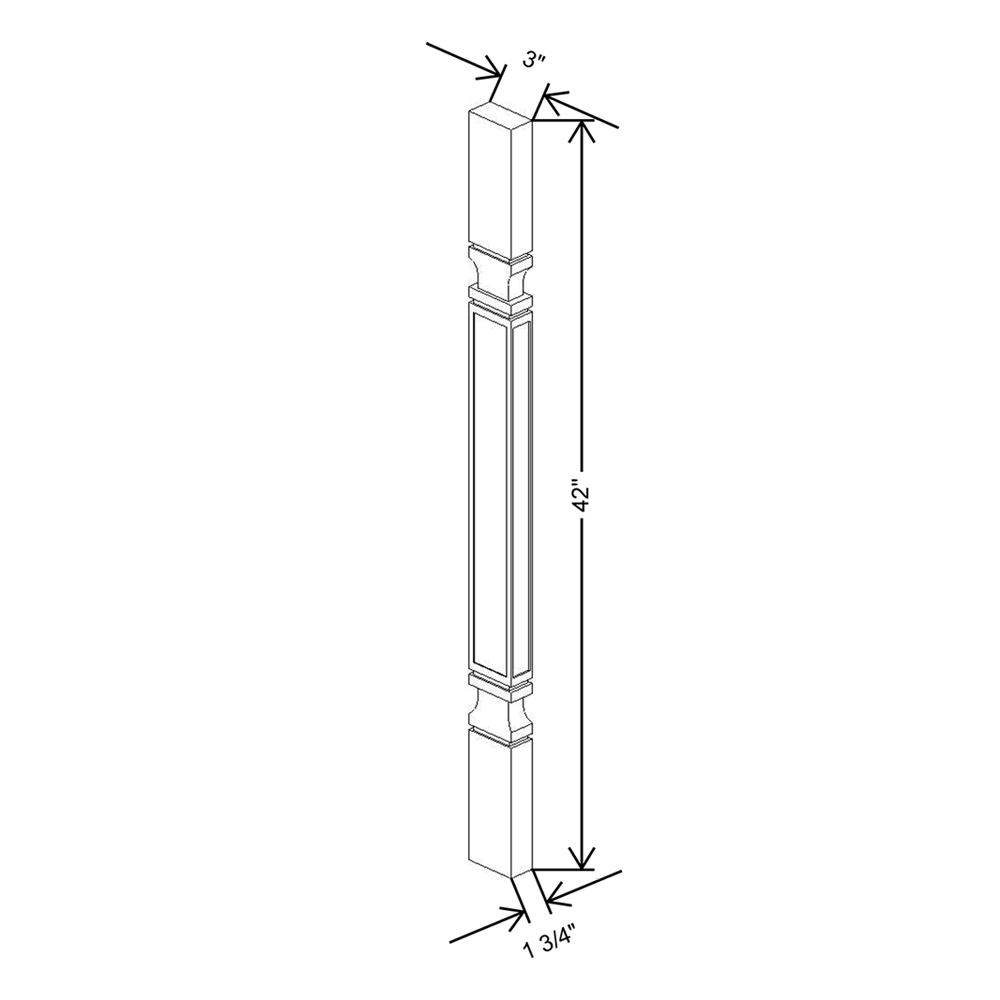 Cubitac Prestige Dover Latte 3"W X 1 1/2" D X 42"H Spindle Shaker