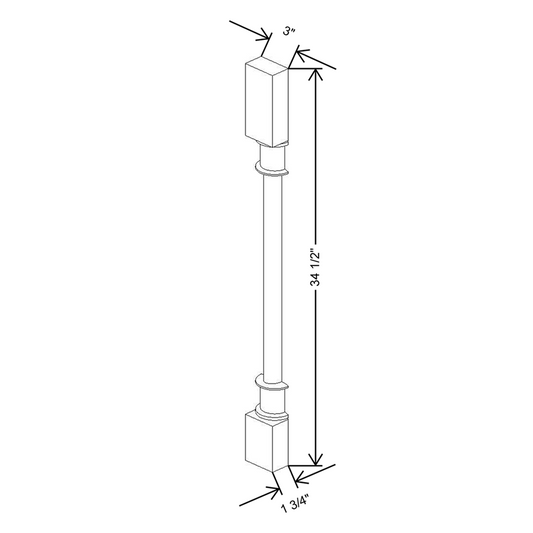 Cubitac Prestige Dover Latte 3"W X 1 1/2" D X 34 1/2"H Spindle Base