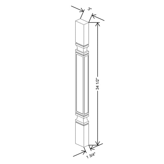 Cubitac Basic Ridgefield Latte 3"W X 1 1/2"D X 34 1/2"H Shaker Base Spindle
