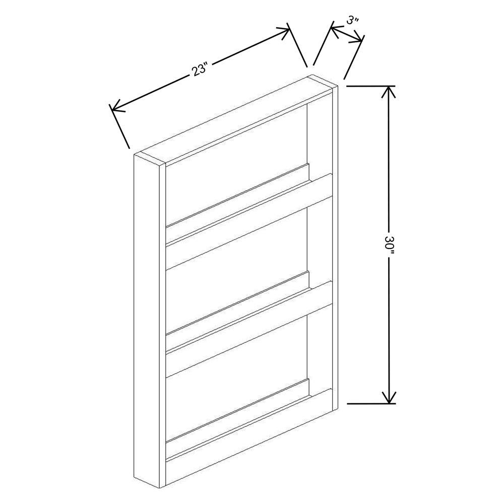 Fabuwood Allure Luna Indigo Base Spice Pull Filler 3" w/Blum Slides{Fil/Cab Ordered Separately}