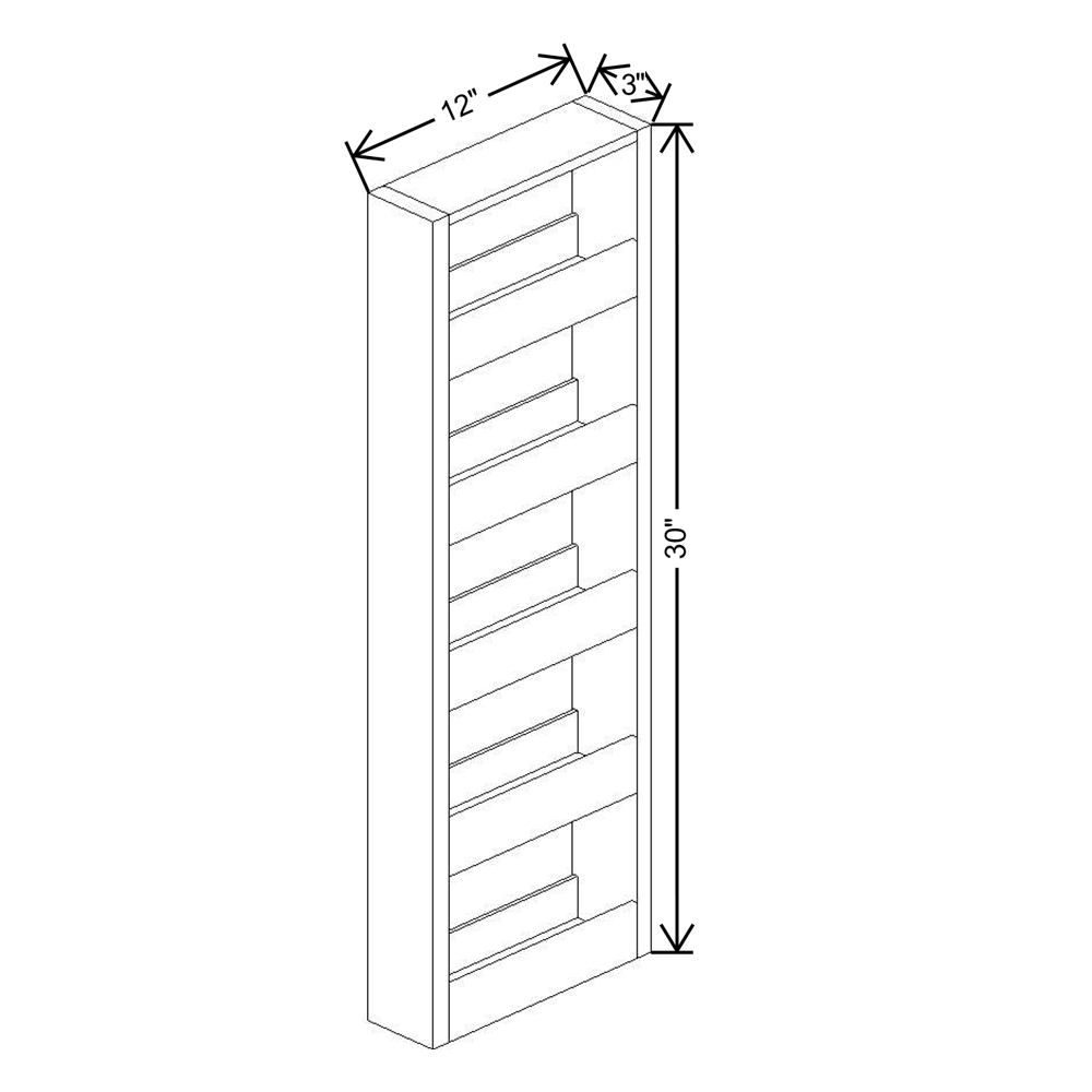 Fabuwood Allure Onyx Cobblestone  3"W X 30"H Spice Pull Out Wall {Fil/Cab Ordered Separately}