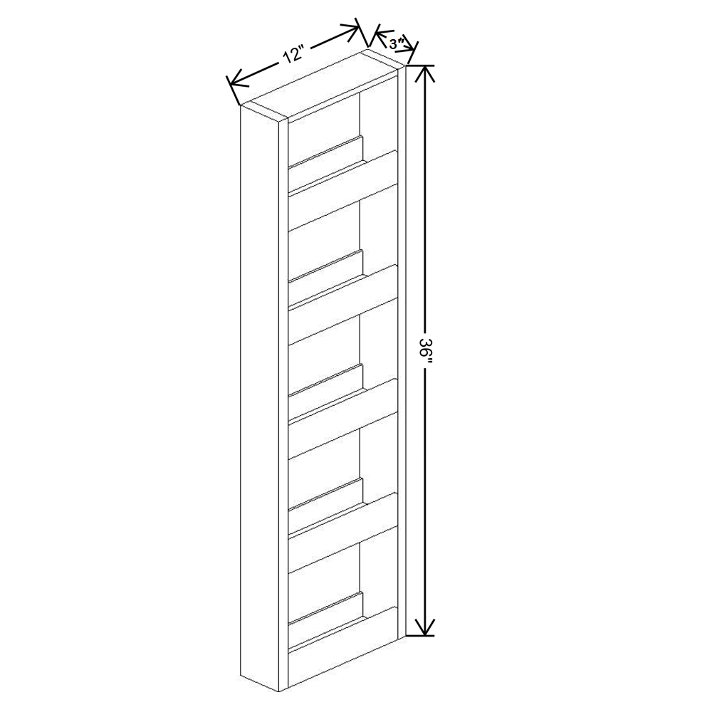 Fabuwood Allure Fusion Oyster  03"W X 36"H Spice Pull Out Wall {Fil/Cab Ordered Separately}