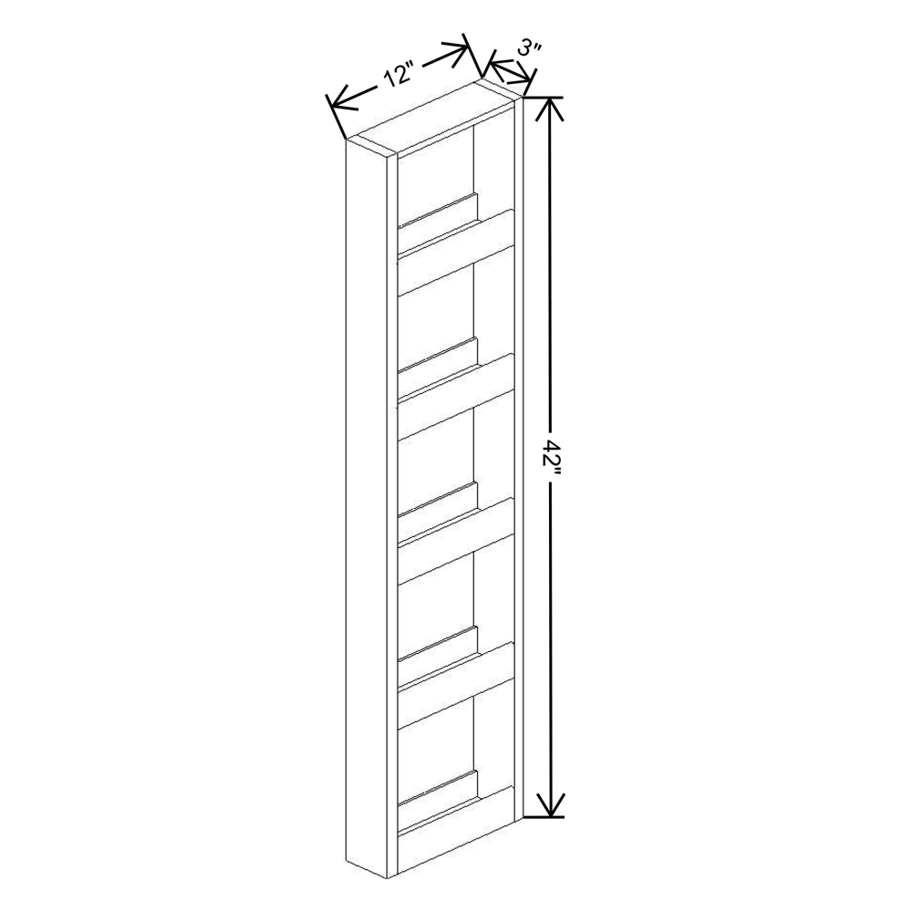 Fabuwood Allure Galaxy Linen 03"W X 42"H Spice Pull Out Wall {Fil/Cab Ordered Separately}