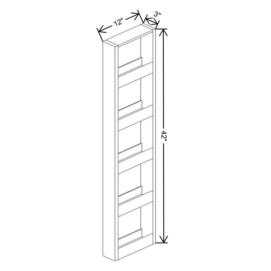 Fabuwood Allure Galaxy Mocha 3" W x 42" H Spice Pull Out Wall {Fil/Cab Ordered Separately}