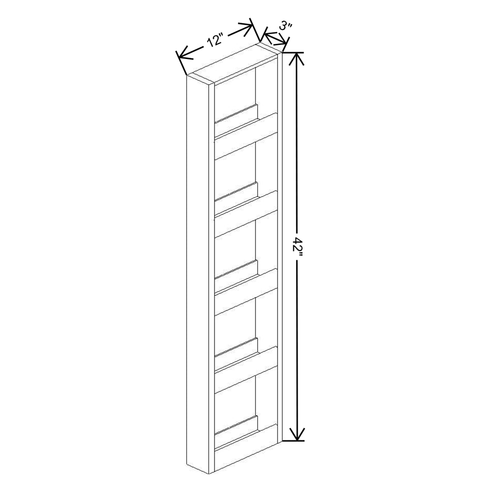 Fabuwood Allure Luna Dove 03"W X 42"H Spice Pull Out Wall {Fil/Cab Ordered Separately}