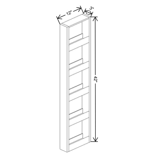 Fabuwood Allure Fusion Nickel 03"W X 42"H Spice Pull Out Wall {Fil/Cab Ordered Separately}