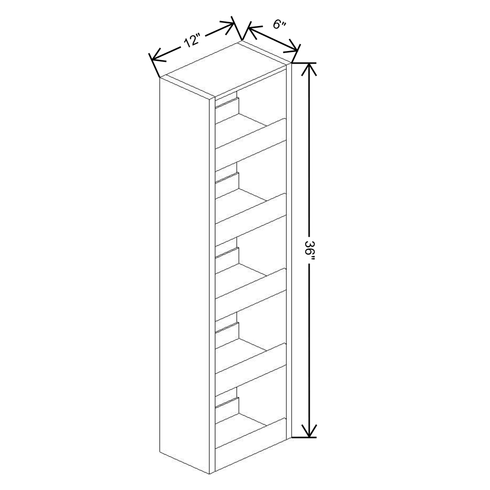 Fabuwood Allure Luna Kona 06"W X 36"H Spice Pull Out Wall {Fil/Cab Ordered Separately}